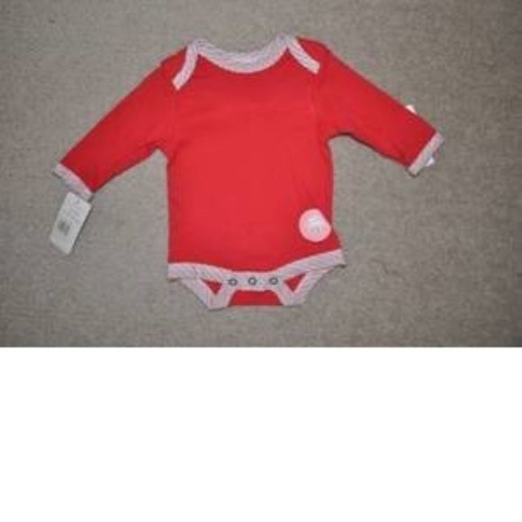 *Christmas Star Set 0/3 months Bon Bebe Red Bodysuit, Pants & Bib 3 Pc Unisex - Picture 2 of 7